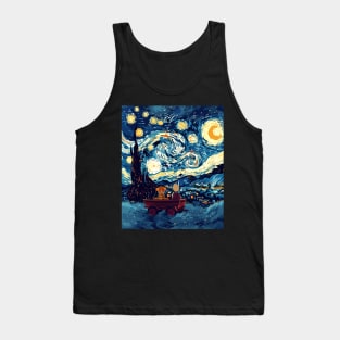 Calvin and Hobbes  Stary Night Clever Critique Tank Top